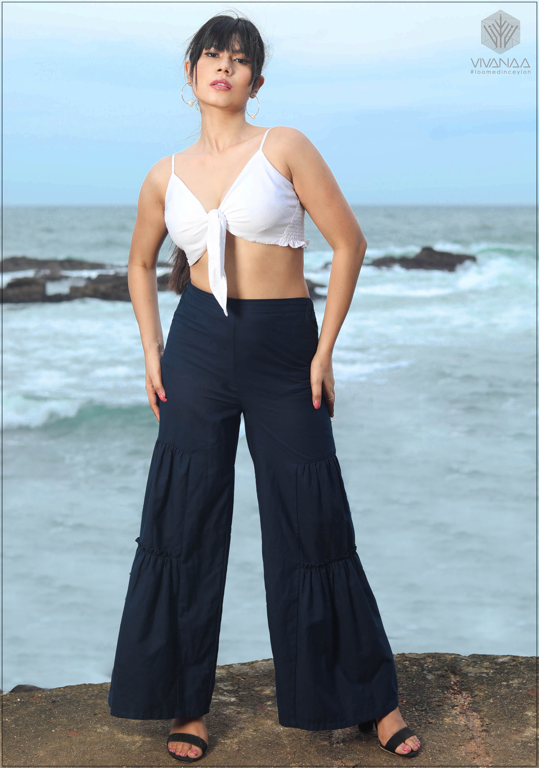 Frill Trim Wide Leg Pant