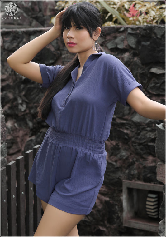 Smocked Waistband Casual Romper