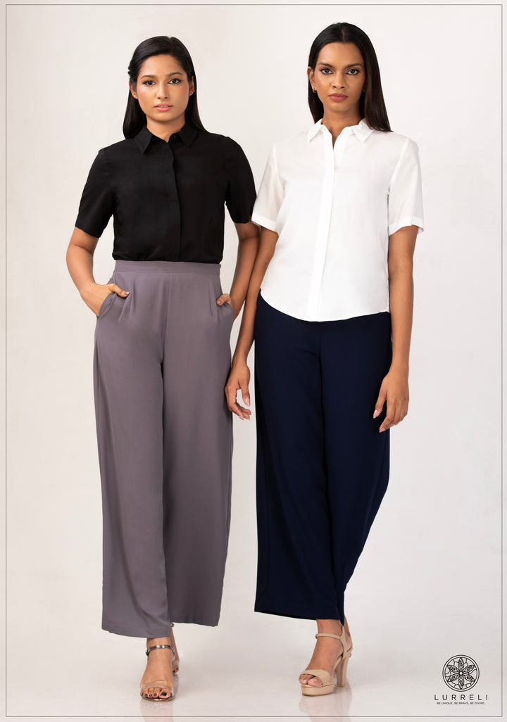 Short-sleeved, button-down blouse