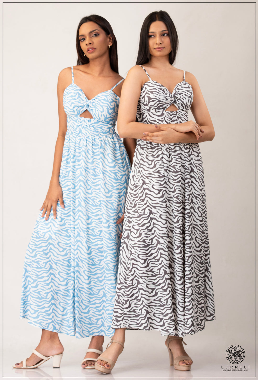 Maxi dresses with a cut-out tie front