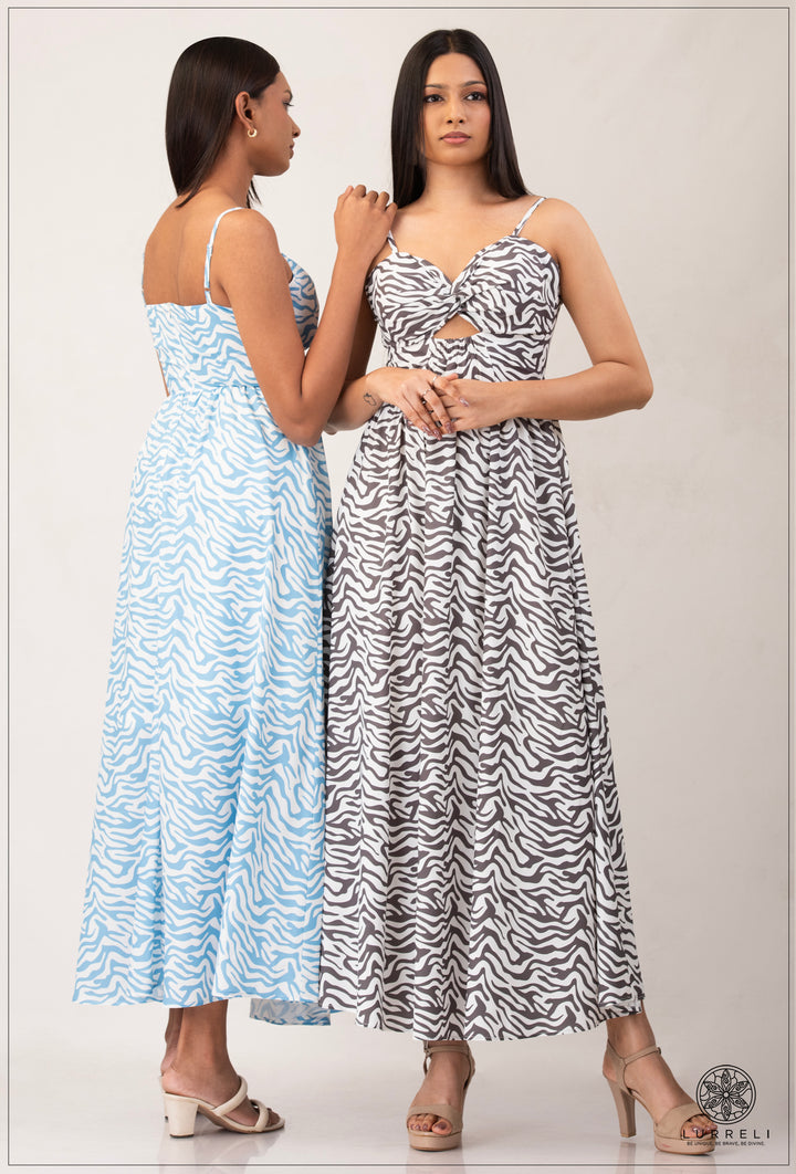 Maxi dresses with a cut-out tie front