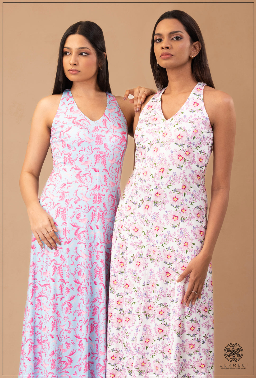 Leaf Printed Midi Dress