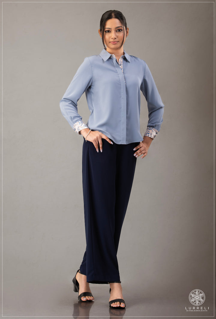 Long Sleeve Collard Blouse