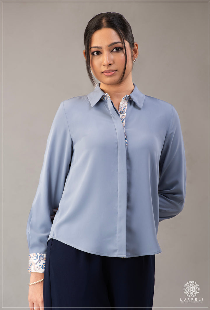 Long Sleeve Collard Blouse