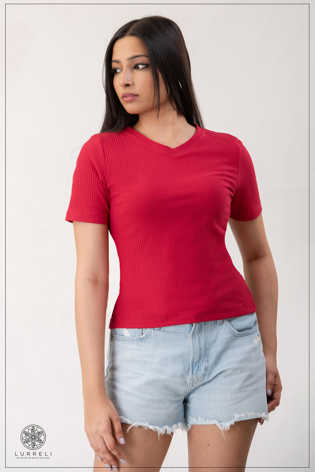 V Neck Rib Top