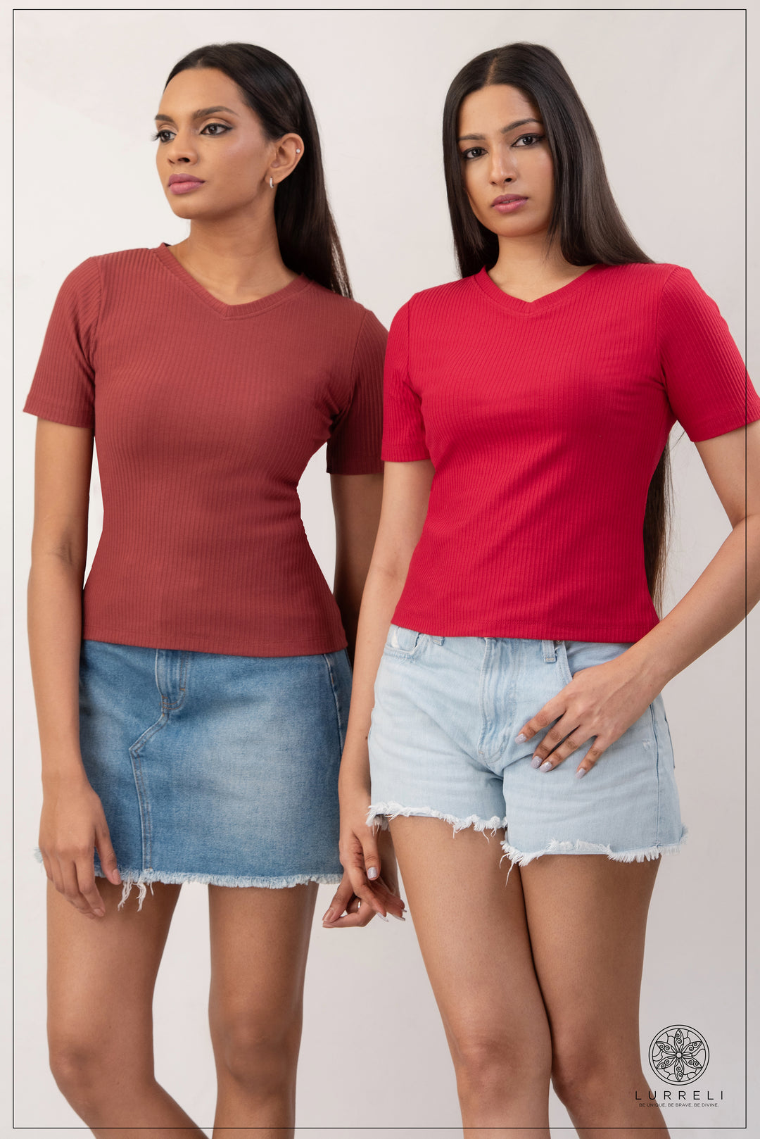 V Neck Rib Top