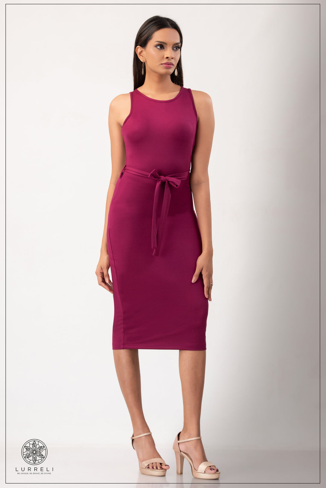 Belt-Detail Solid Dress