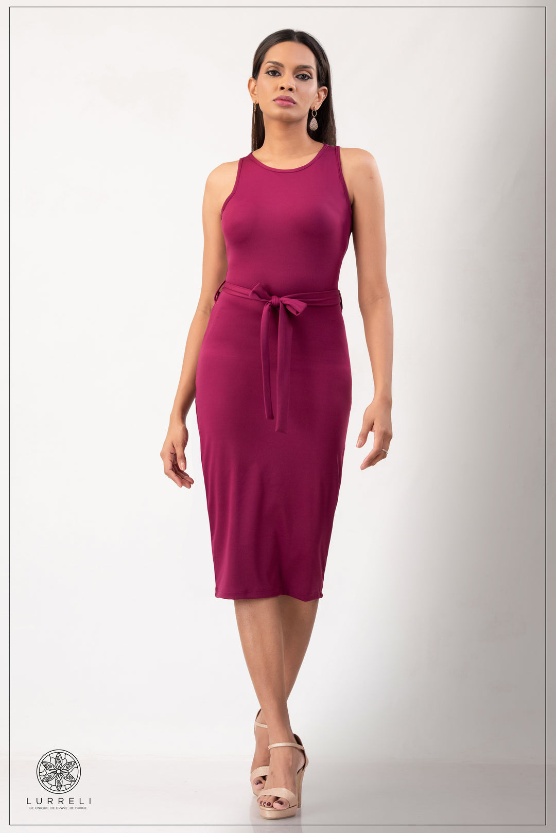 Belt-Detail Solid Dress