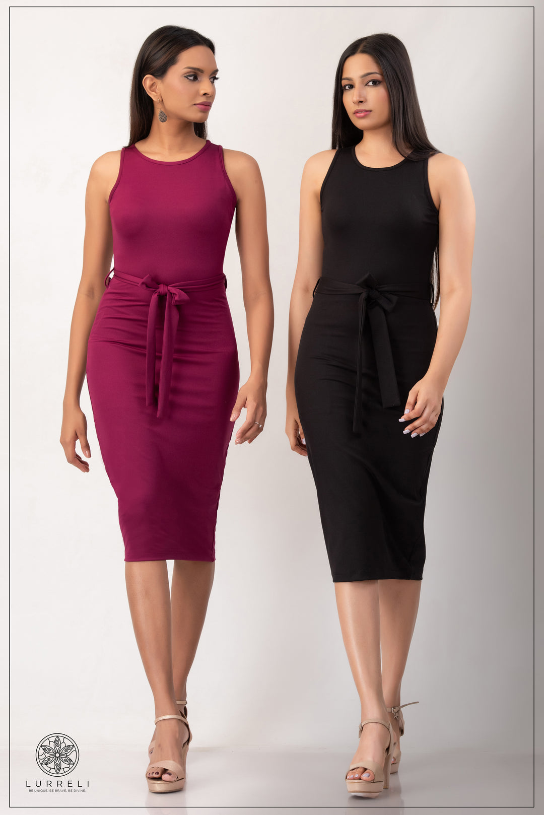 Belt-Detail Solid Dress