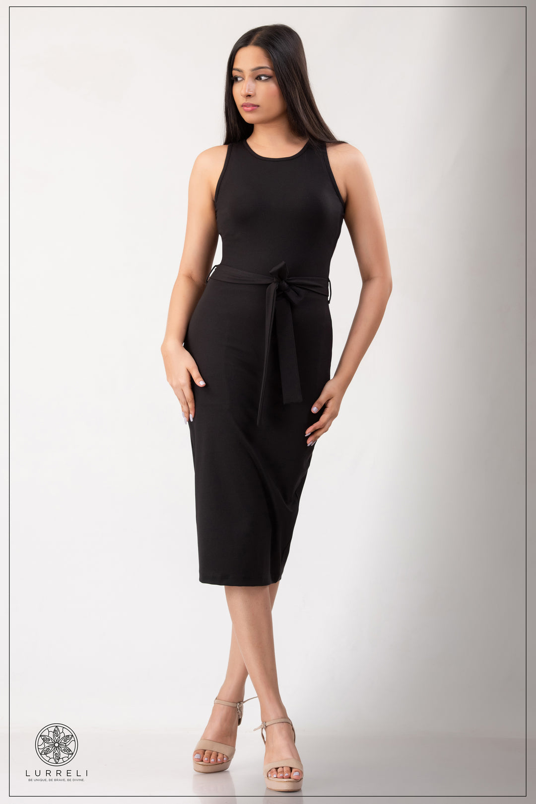 Belt-Detail Solid Dress