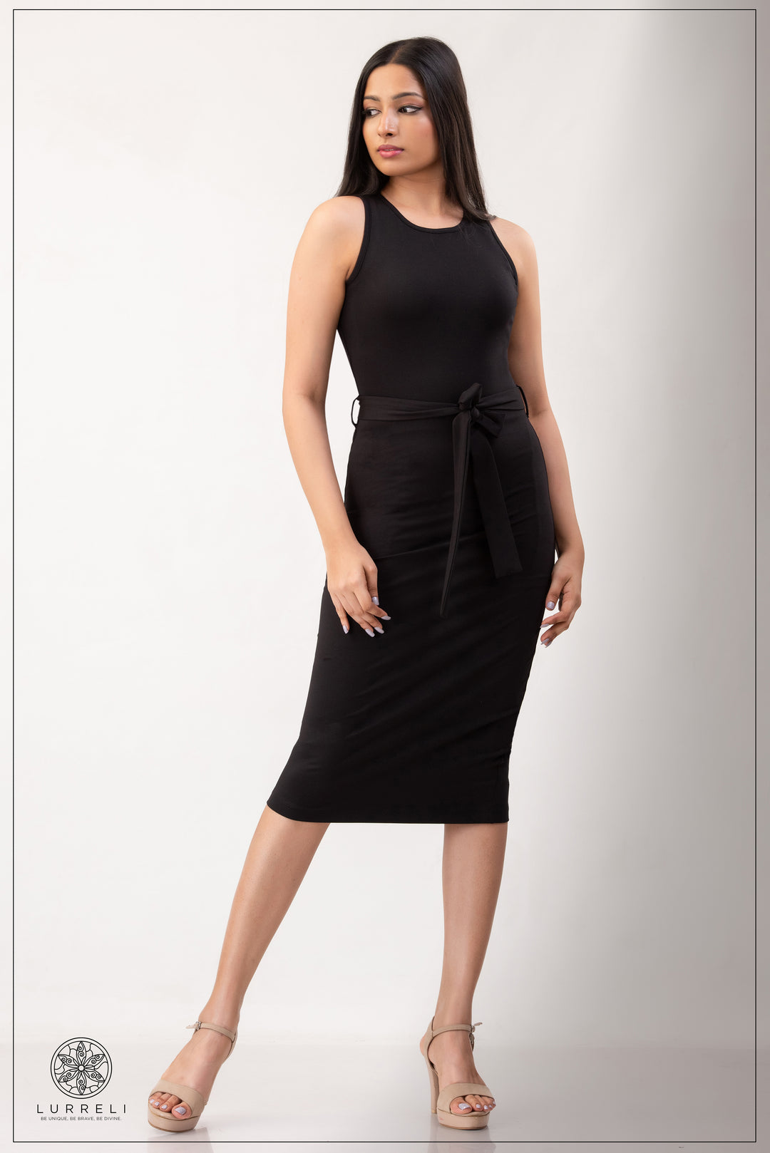 Belt-Detail Solid Dress