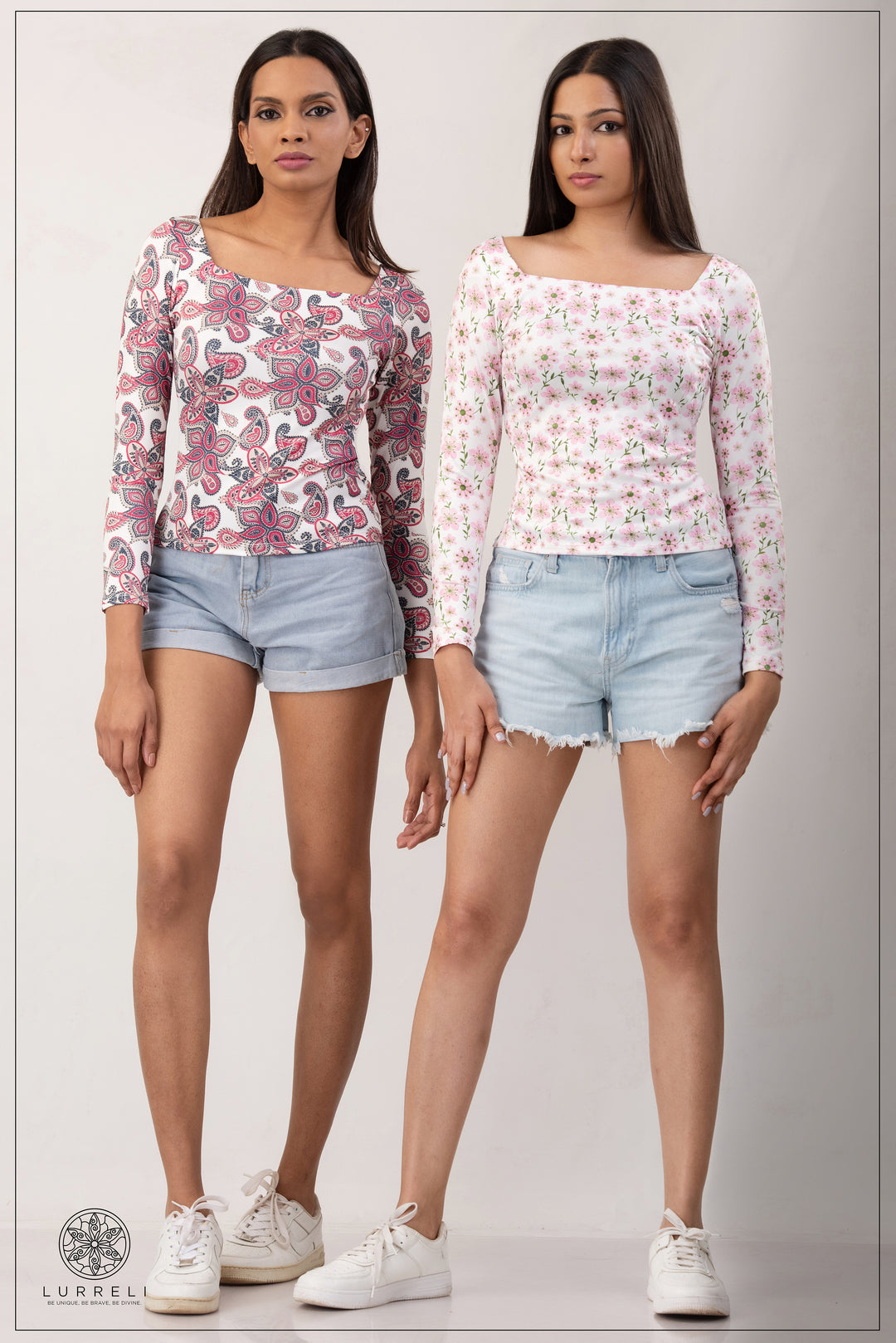 Paisley Print Square Neck Top
