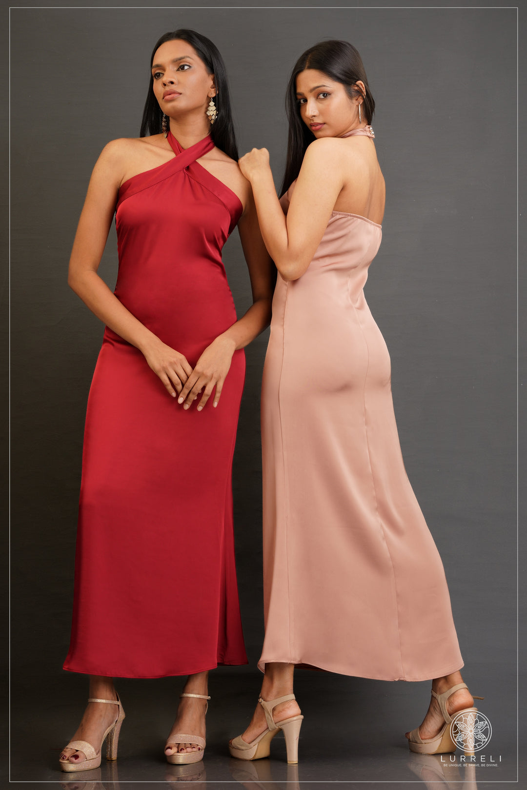 Cross Neck Detail Evening Dress