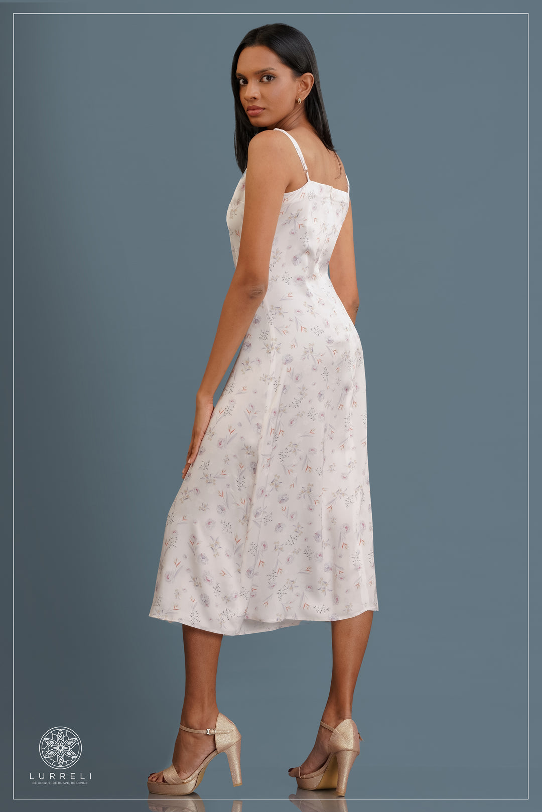 Floral midi slip dress