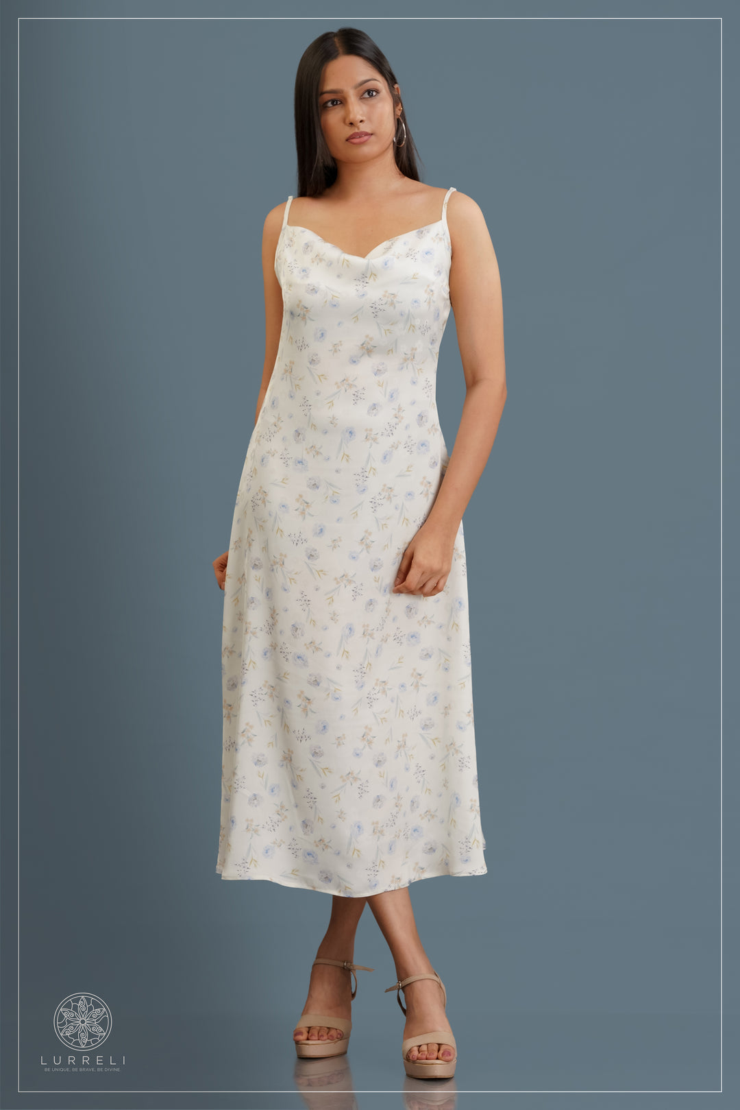 Floral midi slip dress