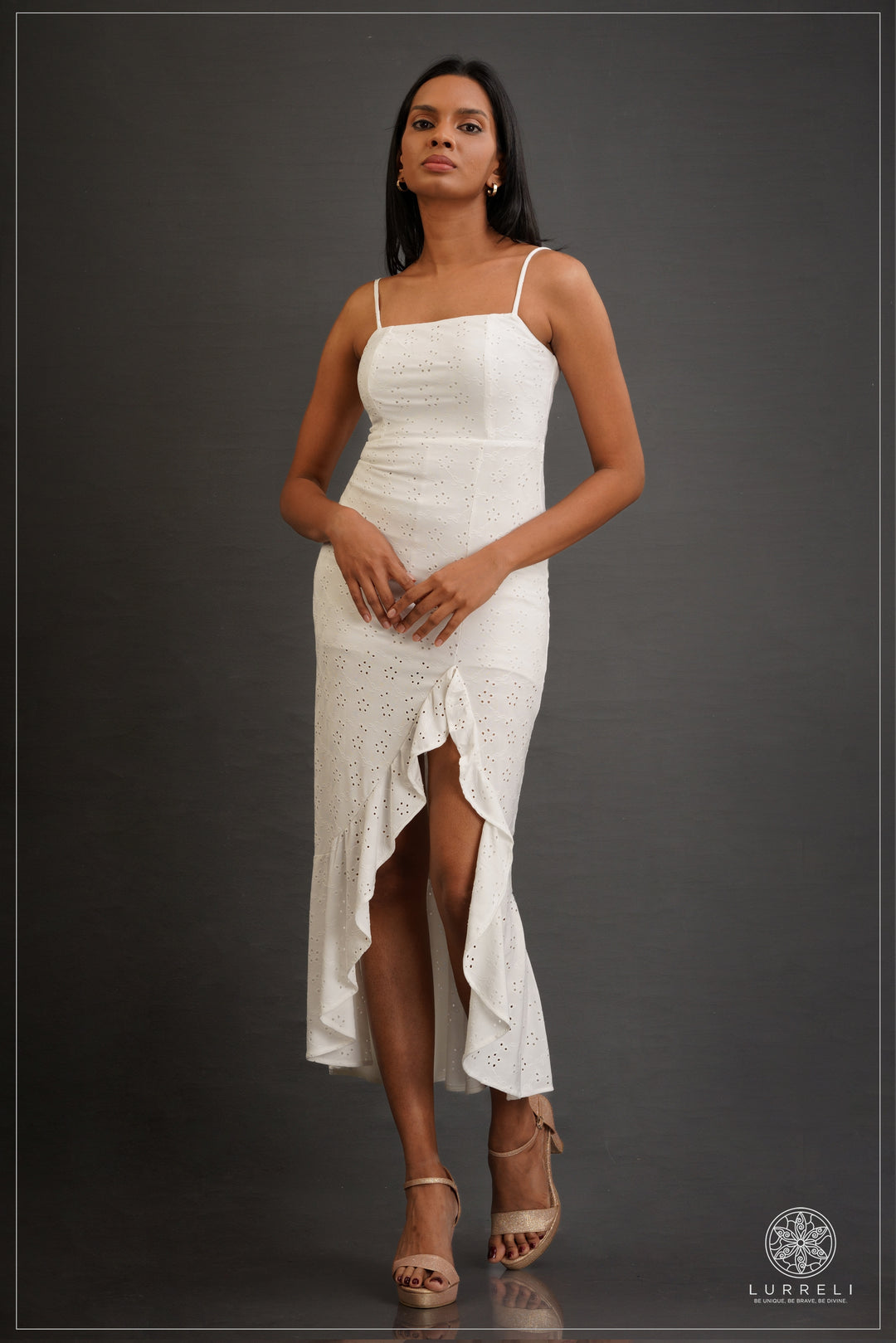 Women's Summer Casual Midi Cami Dress Elegant Spaghetti Strap Summer Dress