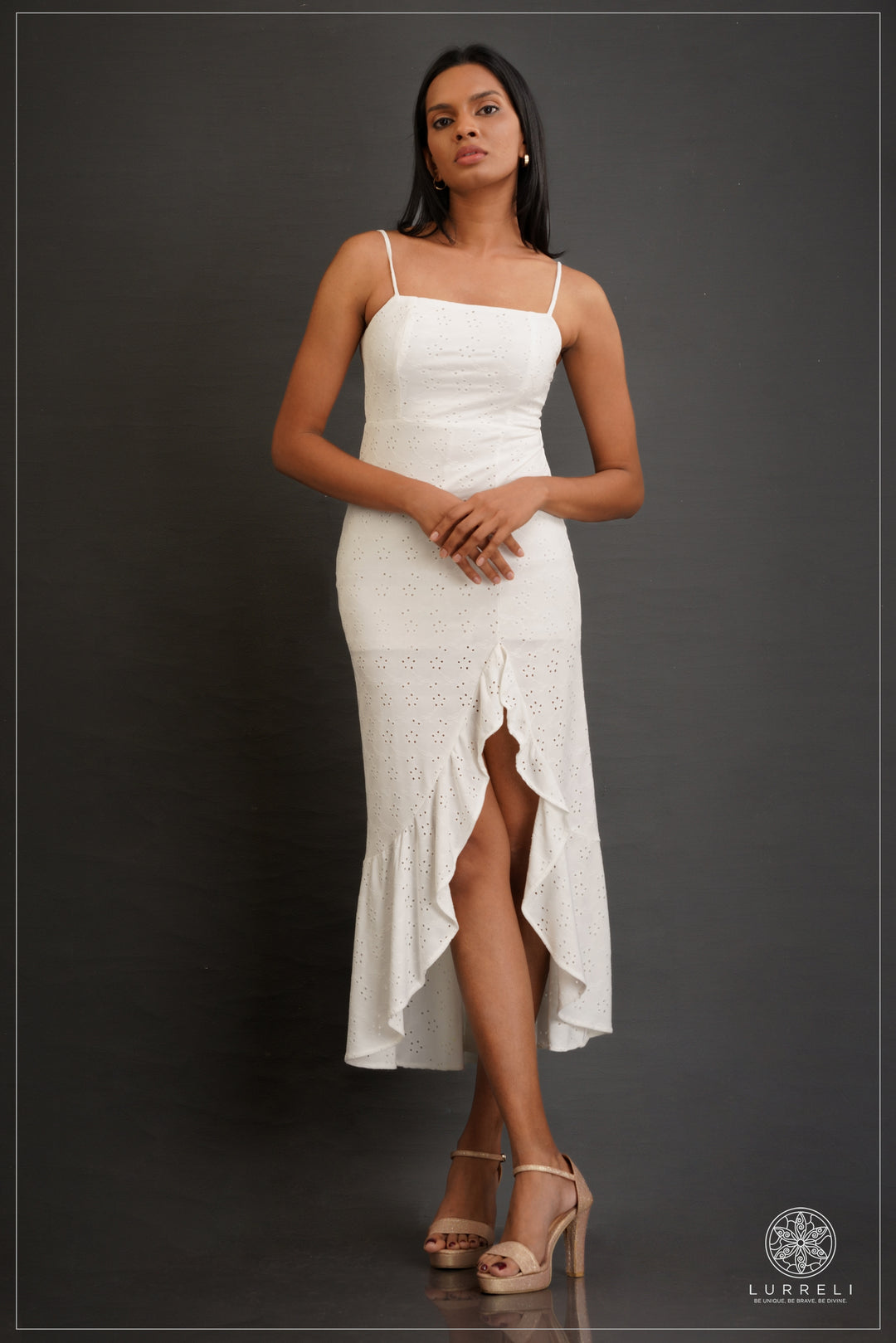 Women's Summer Casual Midi Cami Dress Elegant Spaghetti Strap Summer Dress