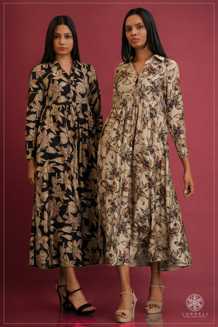 Fit and flare maxi dresses