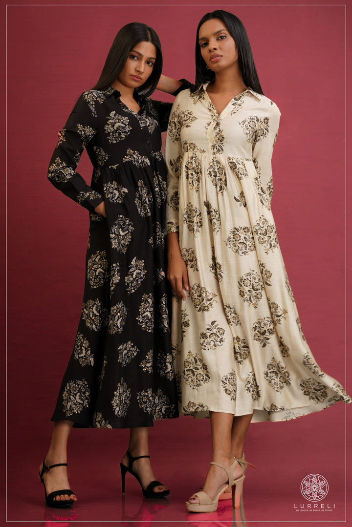 Fit and flare maxi dresses