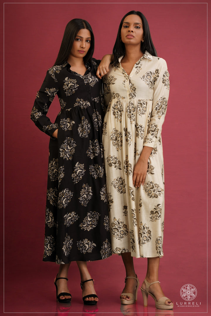 Fit and flare maxi dresses