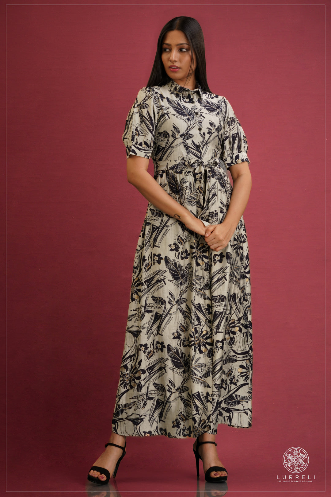 Collared midi shirt dresses