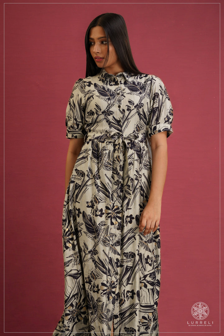 Collared midi shirt dresses