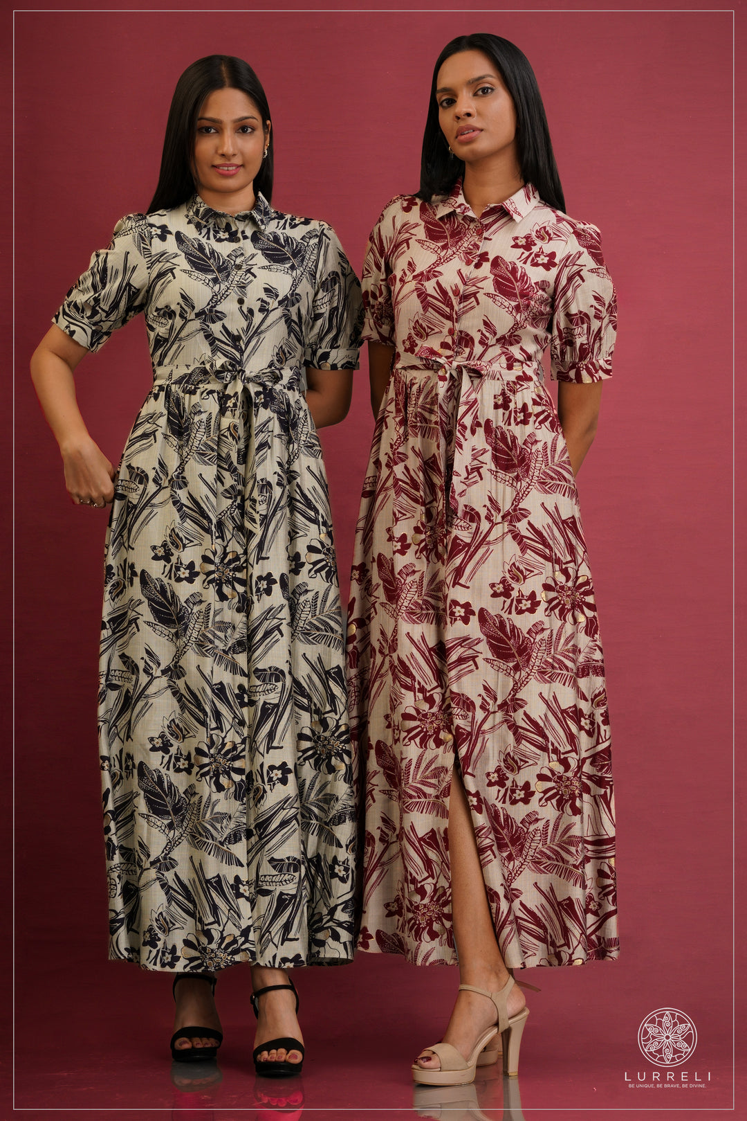 Collared midi shirt dresses