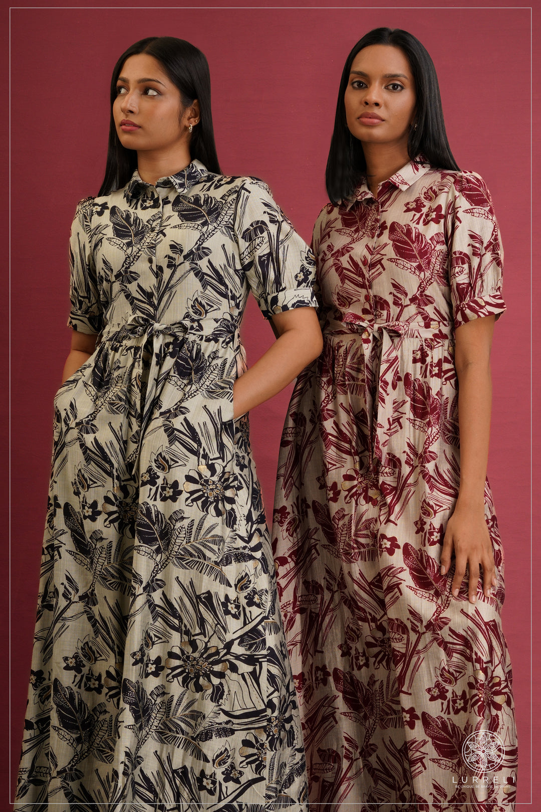 Collared midi shirt dresses