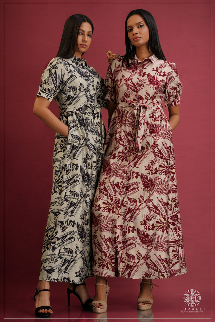 Collared midi shirt dresses