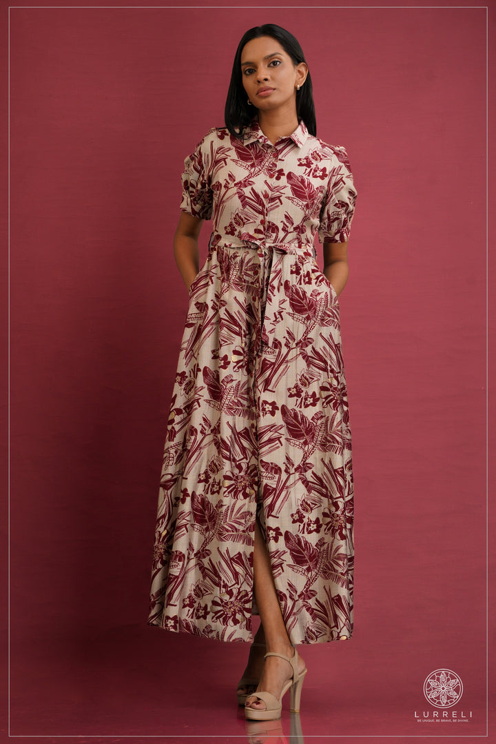 Collared midi shirt dresses