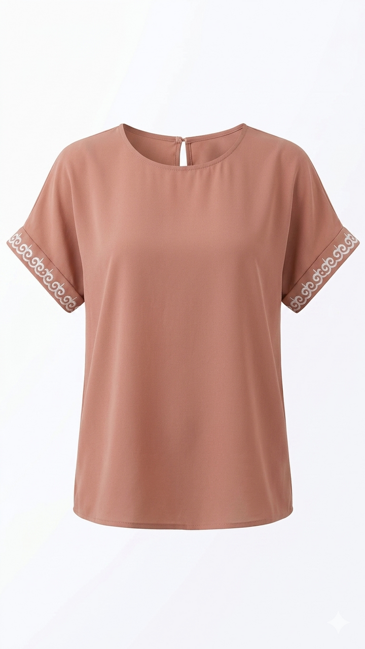 Paperdolls Faye Short-Sleeve Tee with Lace Trim