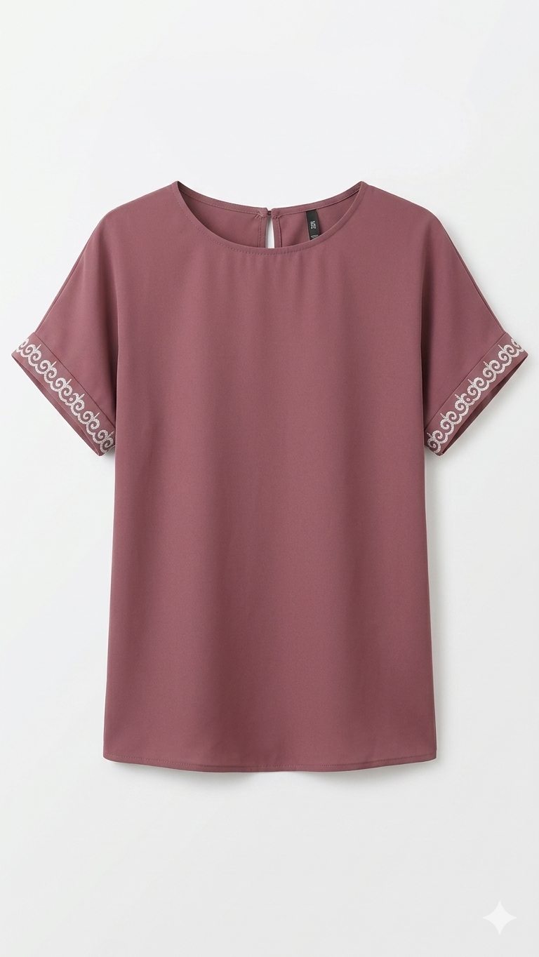 Paperdolls Faye Short-Sleeve Tee with Lace Trim