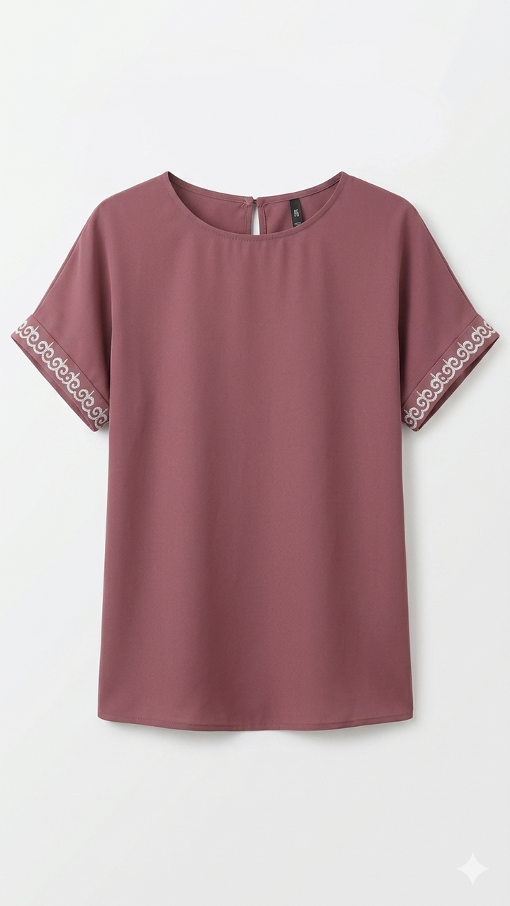 Paperdolls Faye Short-Sleeve Tee with Lace Trim