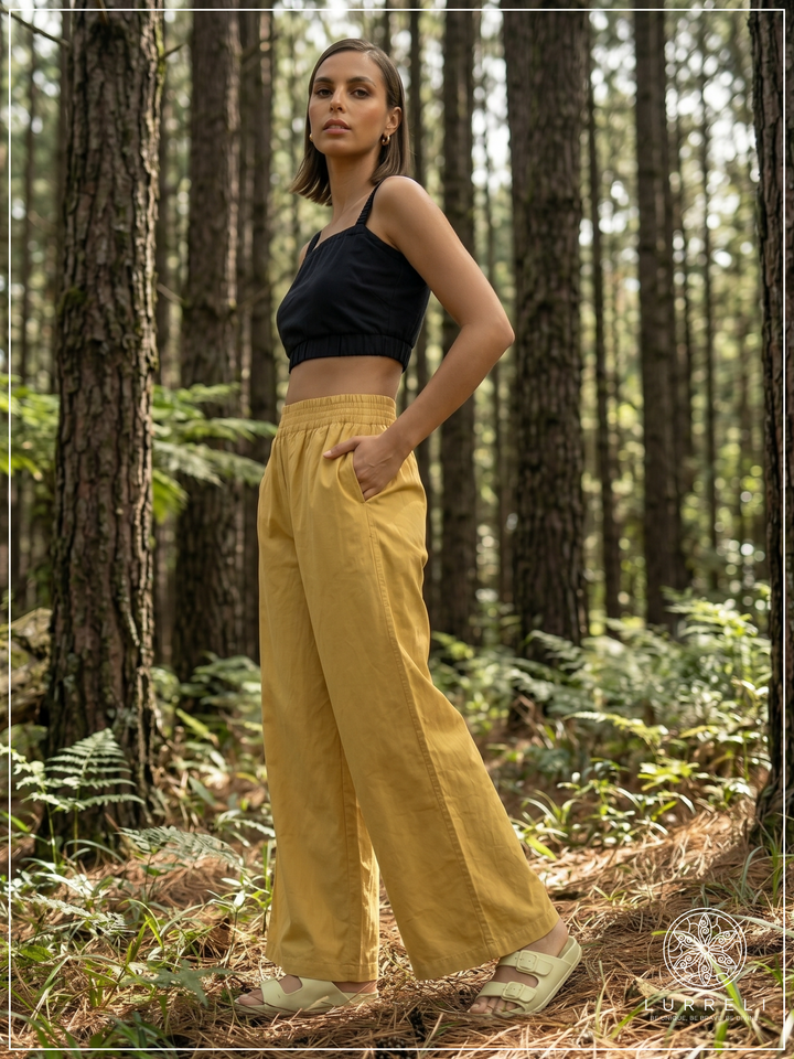 Casual Linen Wide-Leg Pants