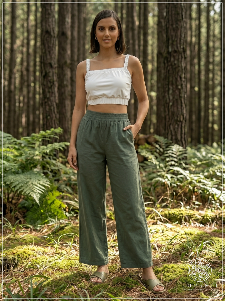 Casual Linen Wide-Leg Pants