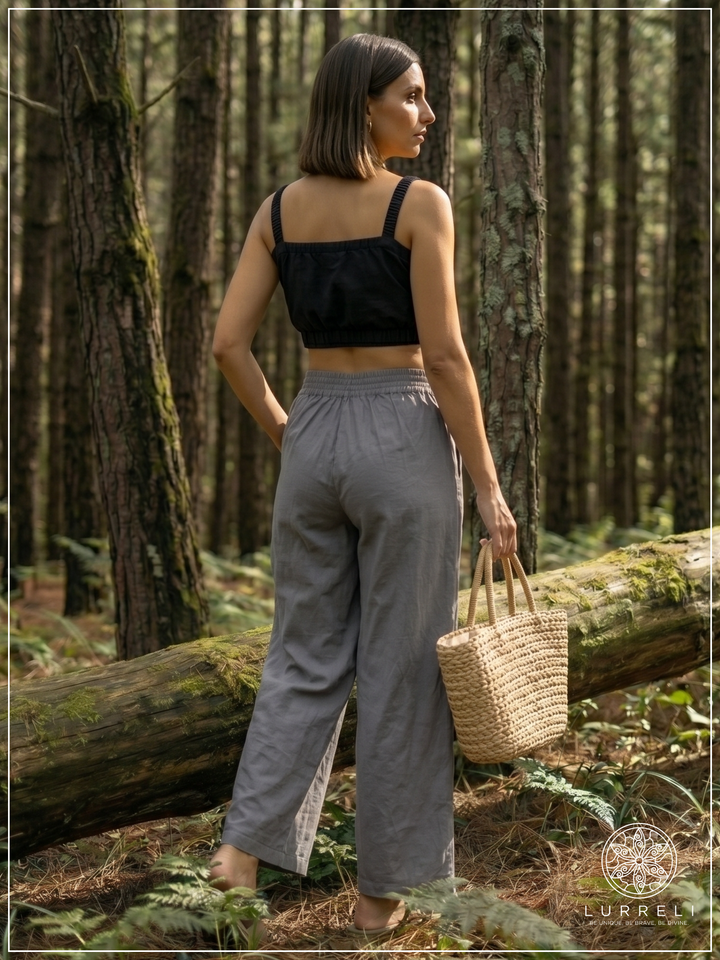 Casual Linen Wide-Leg Pants