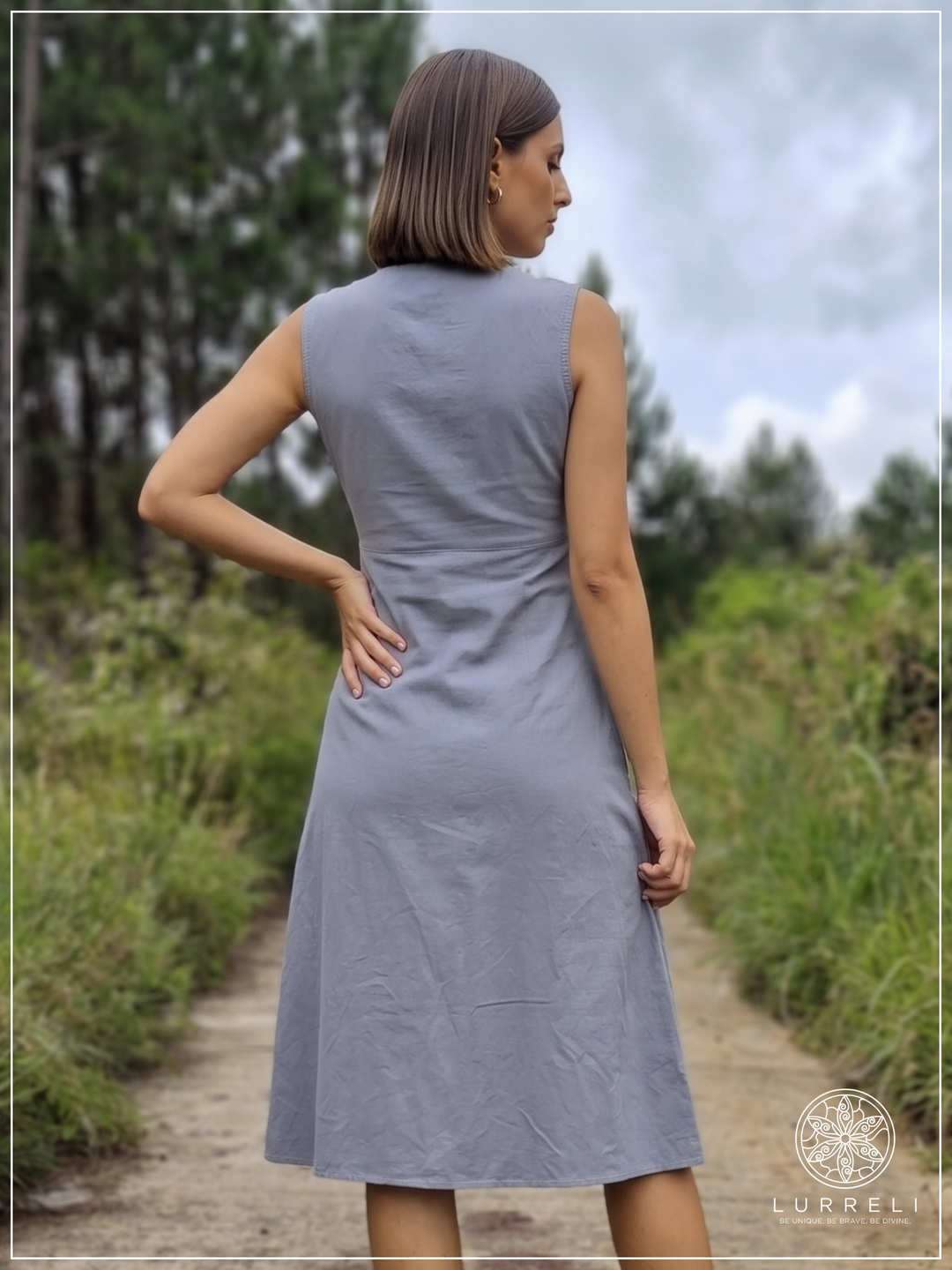 Casual Linen Sleeveless Midi Dress