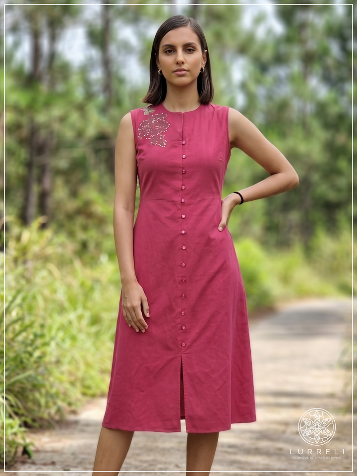 Casual Linen Sleeveless Midi Dress