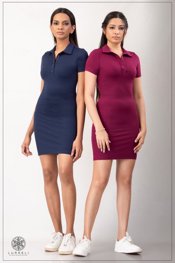 Collared Mini Rib Dress