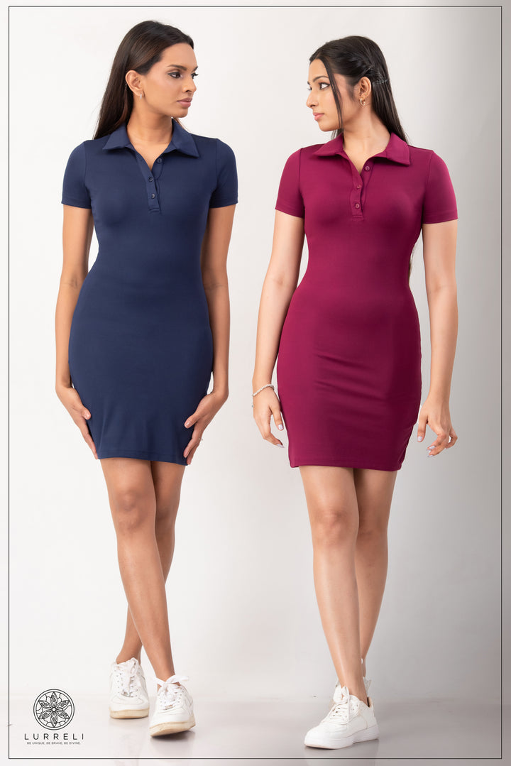 Collared Mini Rib Dress