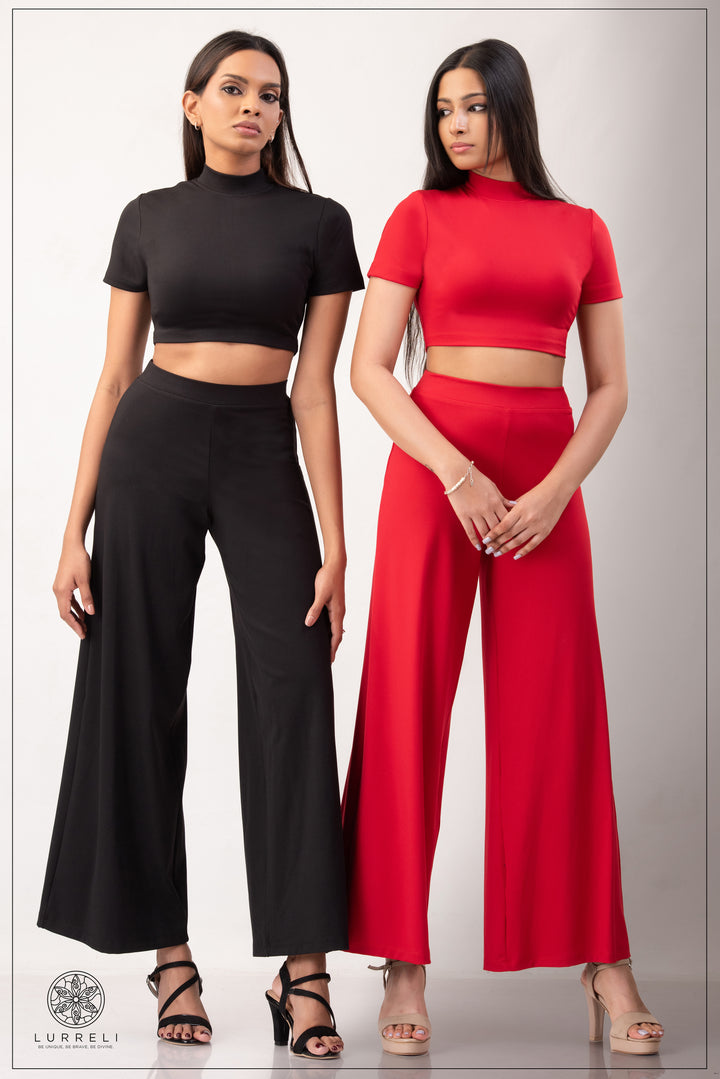 High Neck Short Sleeve Crop Top