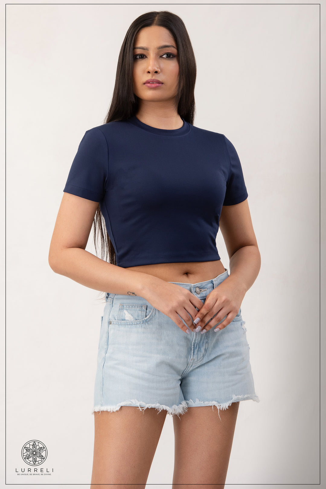 Sasic short sleeve crew neck crop top