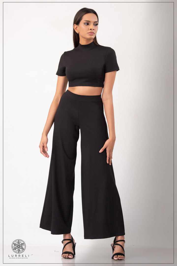 High Neck Short Sleeve Crop Top