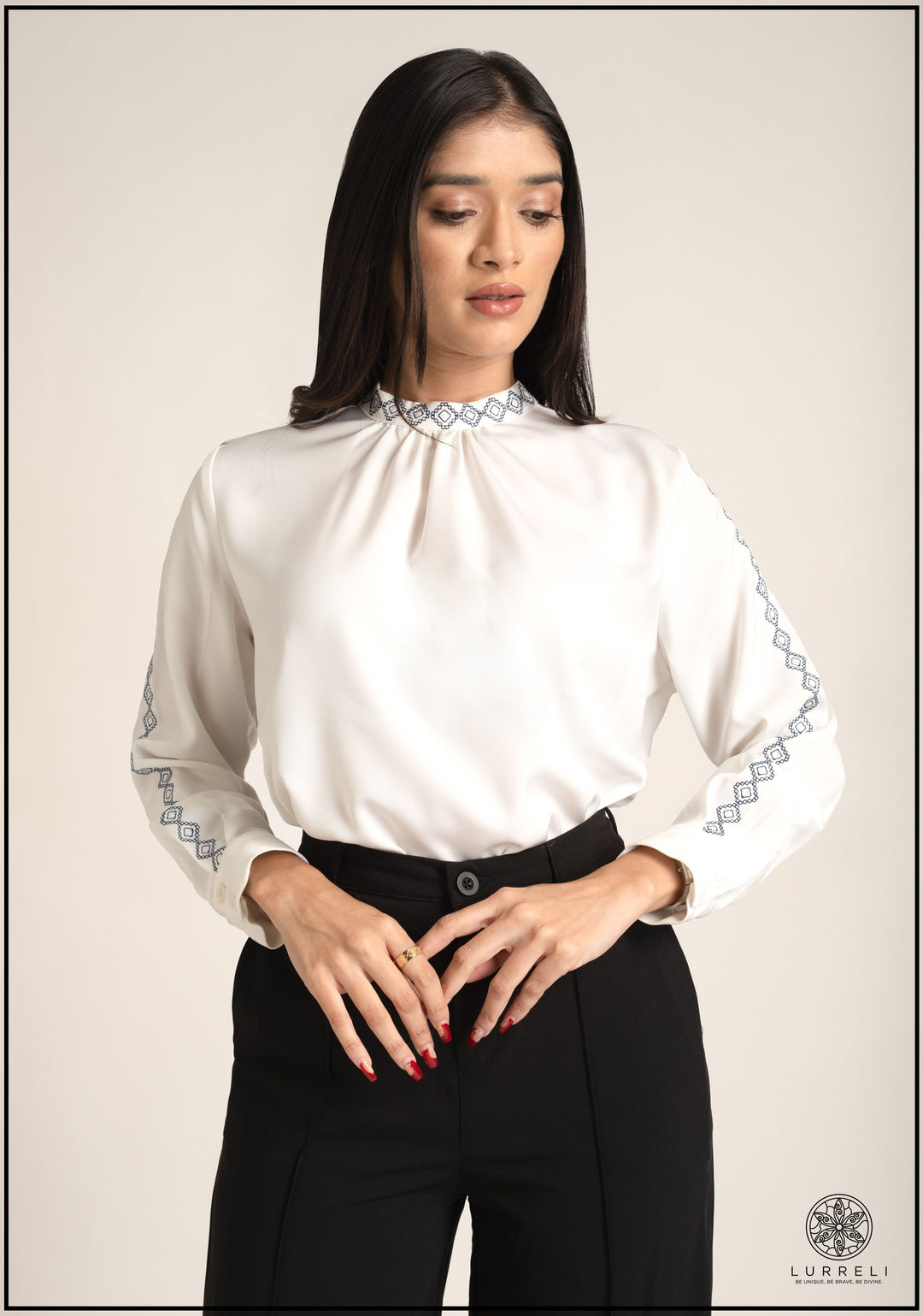 Embroider Long-sleeved Chinese Shirt