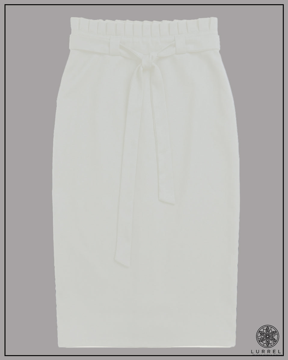 High-Waist Belted Pencil Skirt.