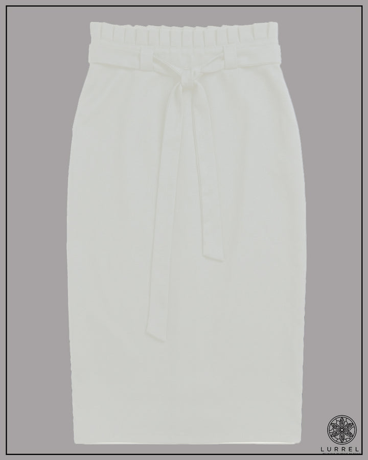 High-Waist Belted Pencil Skirt.