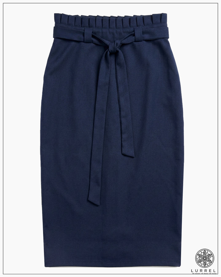 High-Waist Belted Pencil Skirt.