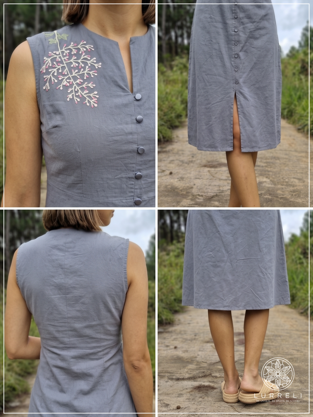 Casual Linen Sleeveless Midi Dress