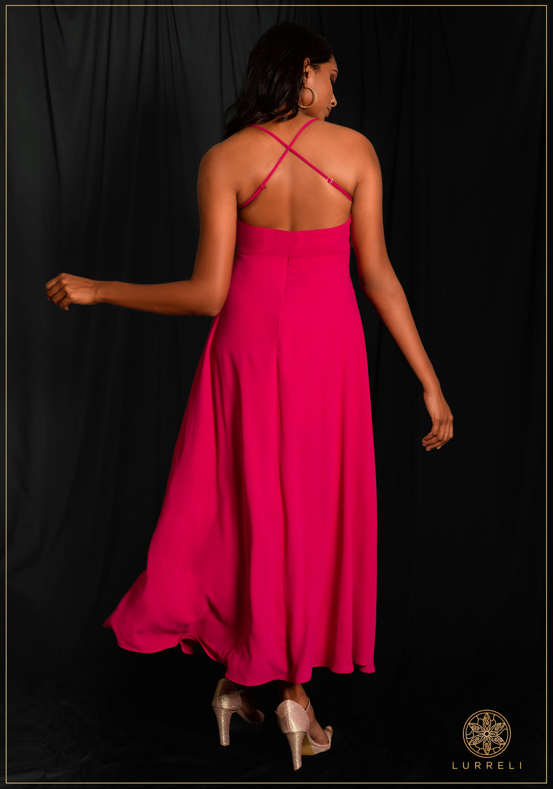 Criss Cross Backless Split Thigh Dress