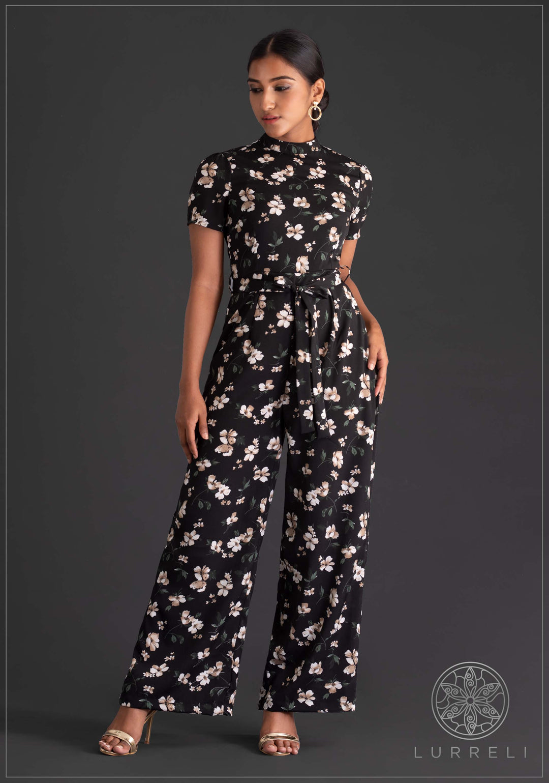 High Neck Printed Jumpsuit